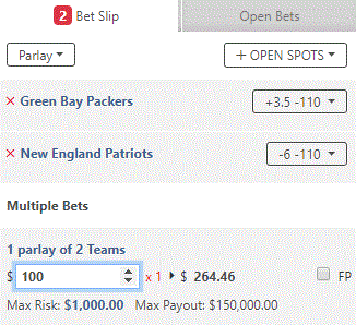 2 team parlay payouts