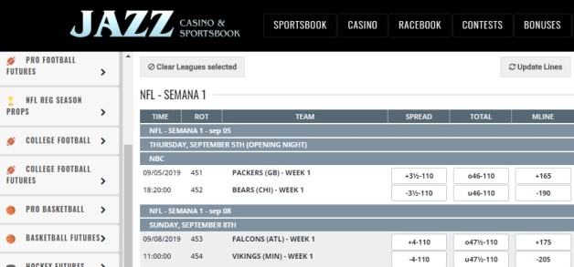 jazz sportsbook screenshot