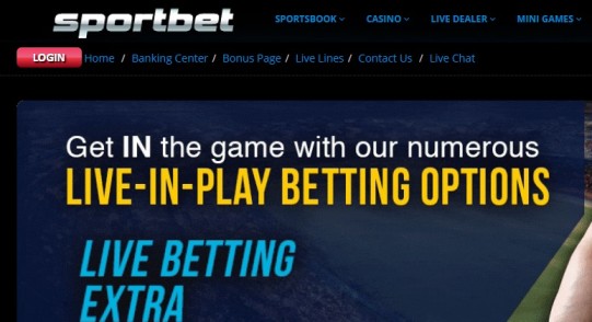 sportbet live betting screenshot