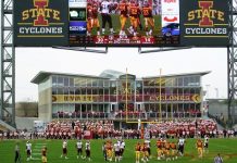 iowa favored by 2.5 over iowa state